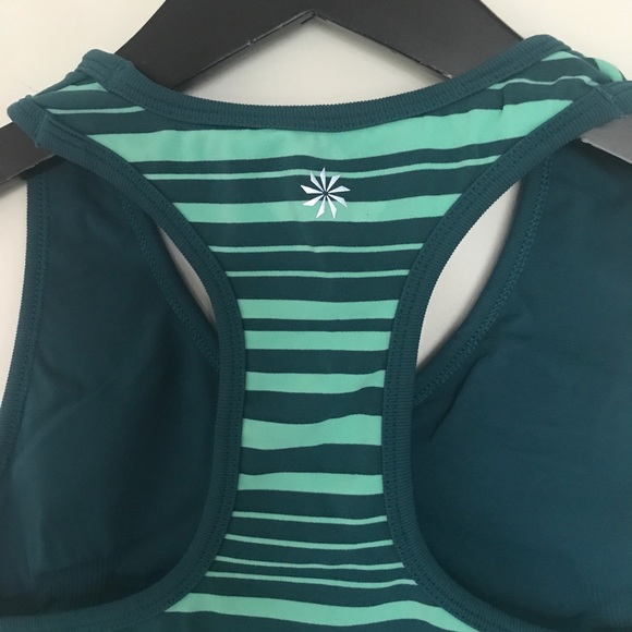 Athleta Striped Racerback Tank Top Built-in Bra - Picture 4 of 7